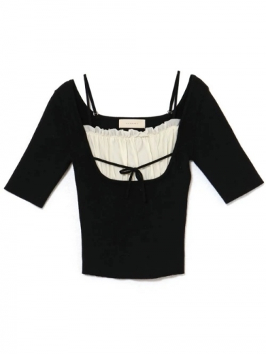 ANDMARY Mew frill tops Black ① アンドマリー ANDMARY Mew frill tops