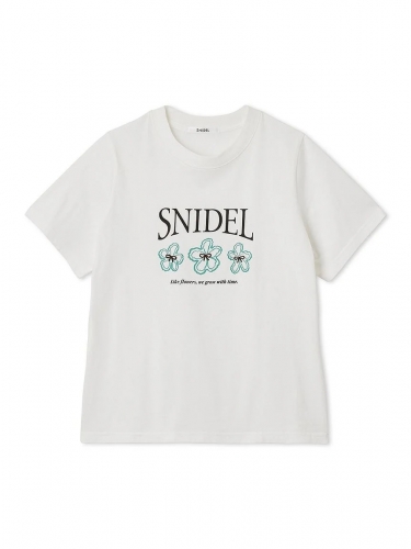 BOUQUET OF JOY】SNIDELロゴフラワーTシャツ