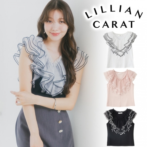 LILLIAN CARAT リリアンカラット ティアードチュールドッキングトップス