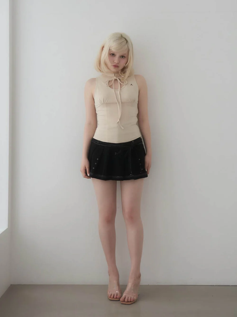 Kika button mini skirt