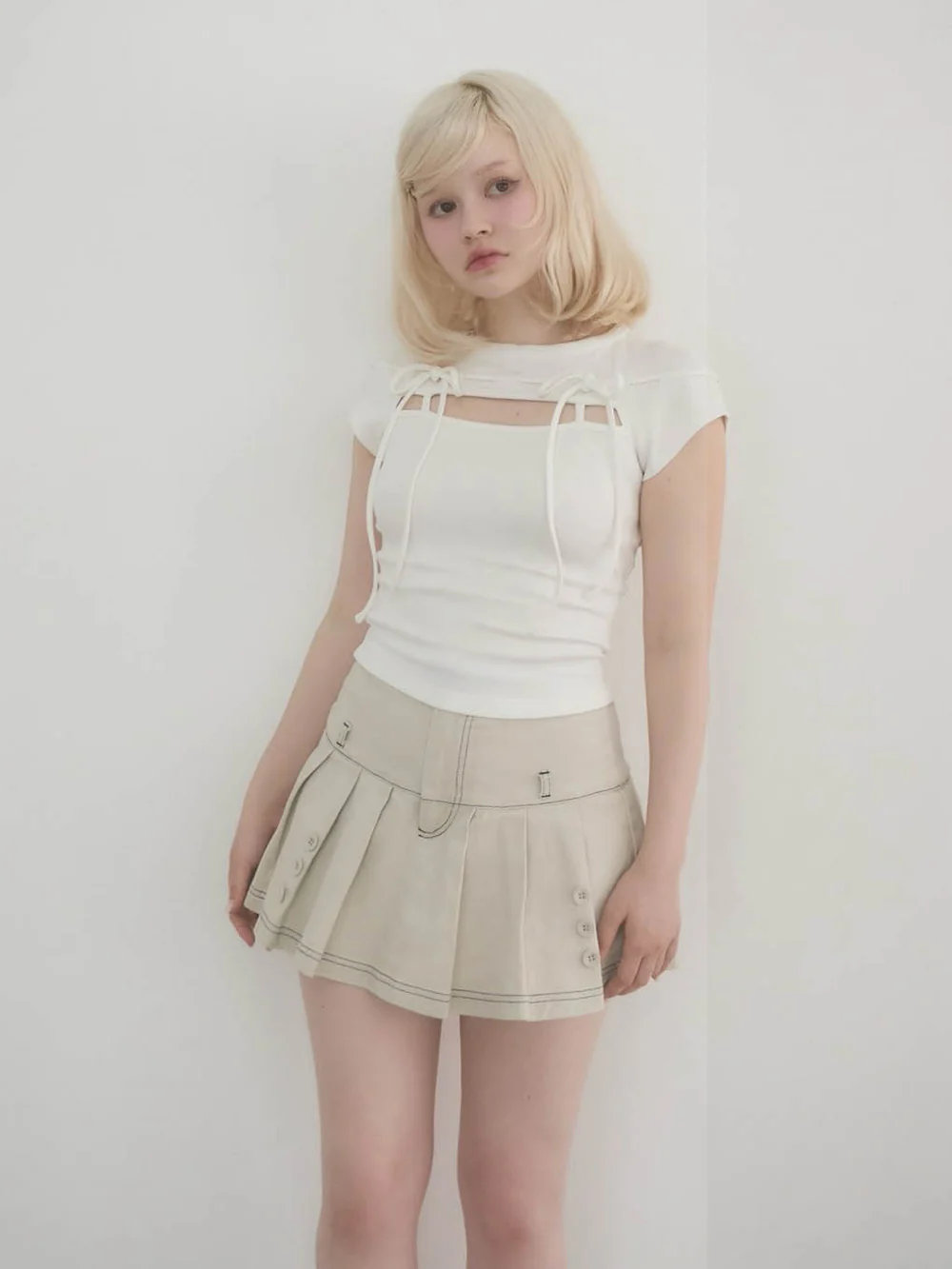 Kika button mini skirt