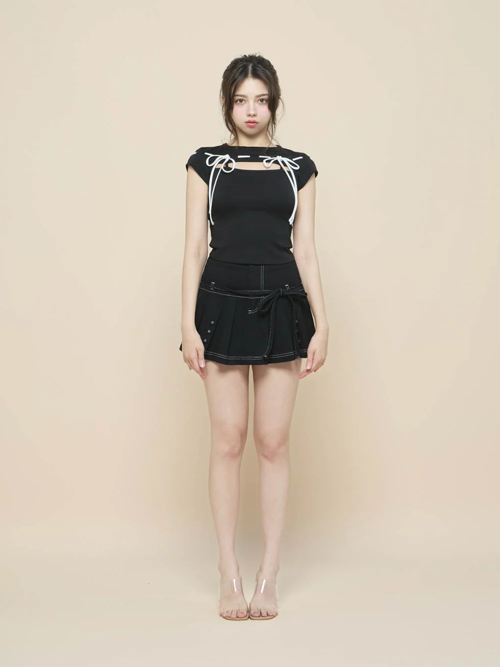 Kika button mini skirt