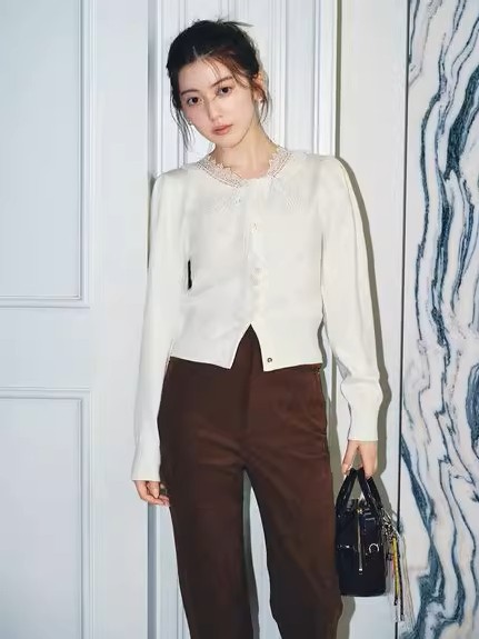 10月中旬入荷予定 レースボウタイカーディガン