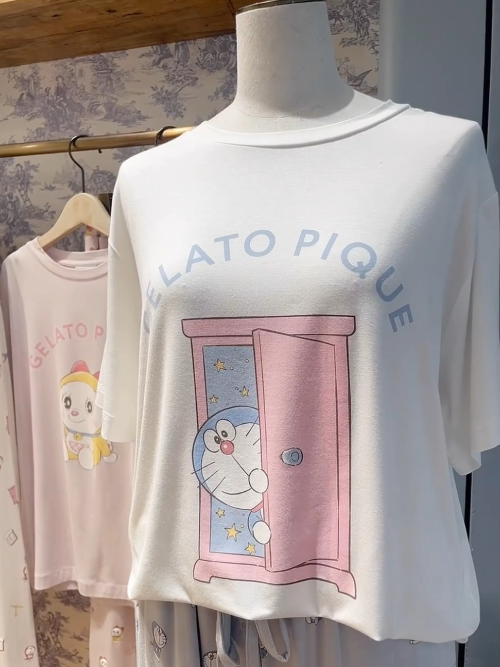 ジェラートピケ 総柄ロングパンツ ドラミちゃん ドラえもん 上下セット