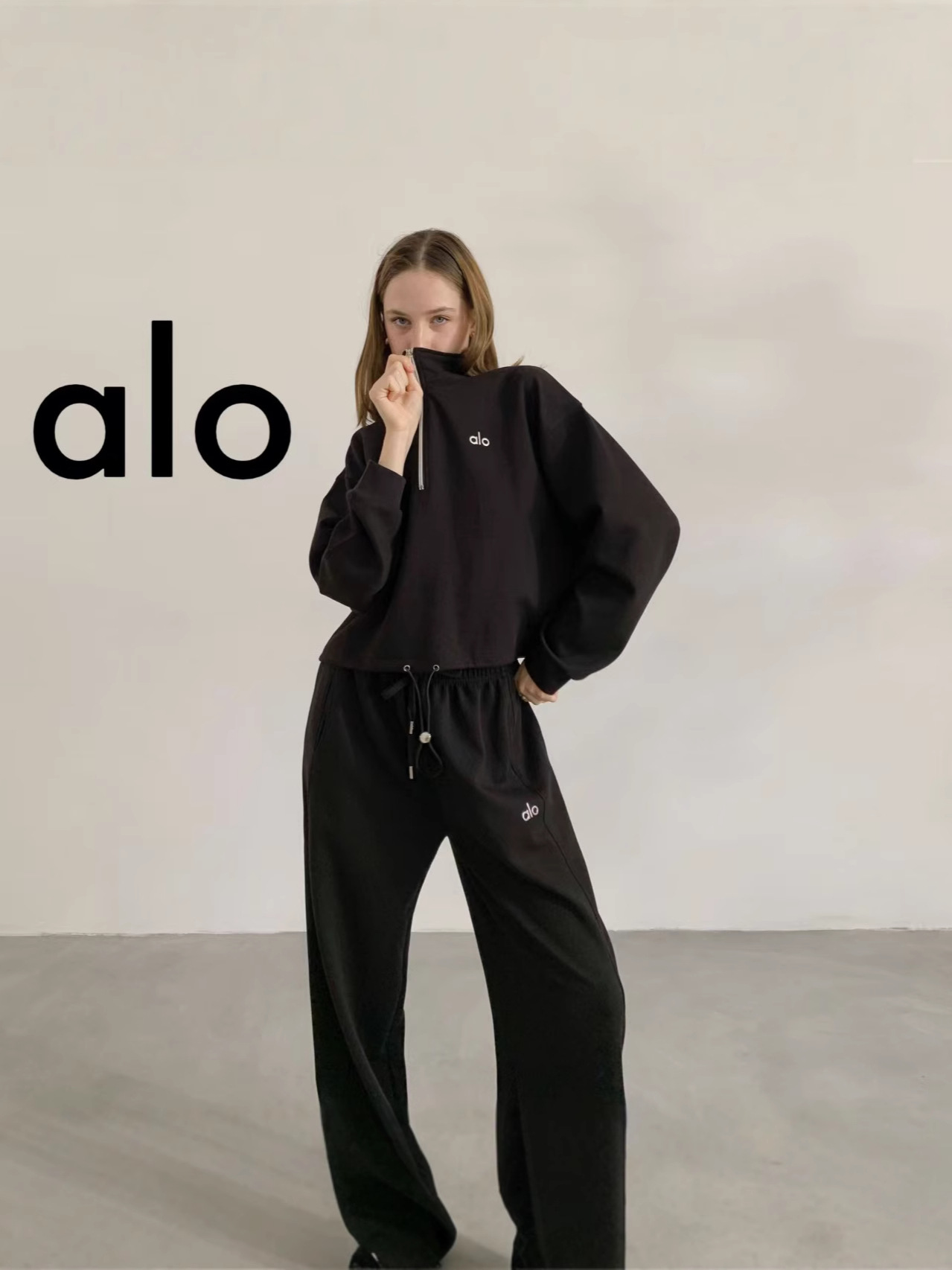 alo yoga 1/4ジップ プルオーバー