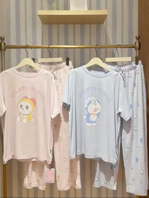 ジェラートピケ 総柄ロングパンツ ドラミちゃん ドラえもん 上下