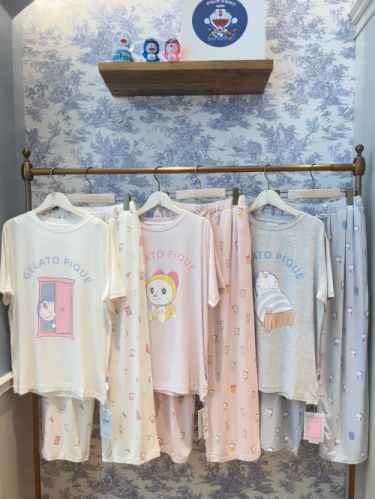 ジェラートピケ 総柄ロングパンツ ドラミちゃん ドラえもん 上下