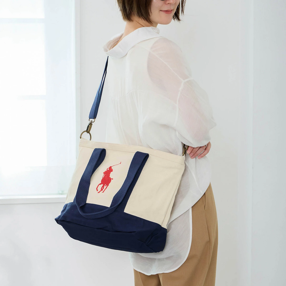 ポロ ラルフローレン バッグ トート ショルダーバッグ ポニー刺繍 2way 