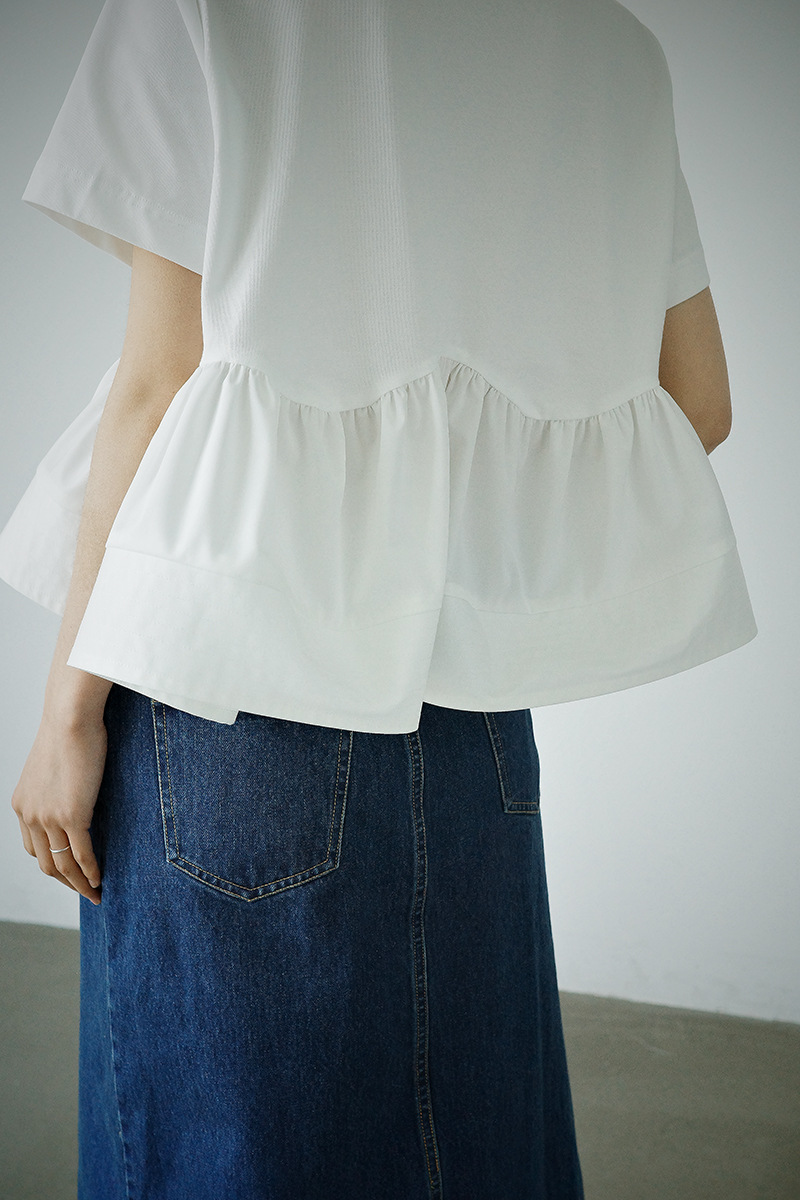 MACHATT ボリュームペプラムTシャツ
