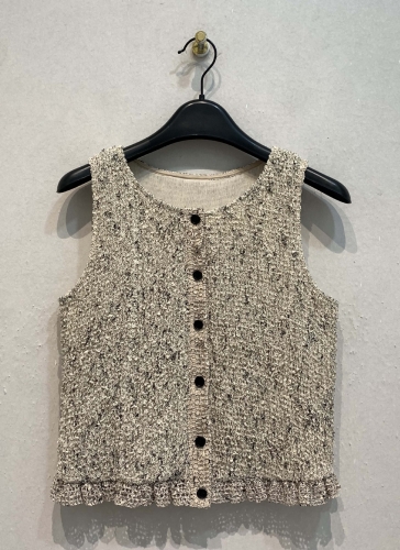CLANE W FACE MIX MESH GATHER N/S TOPS