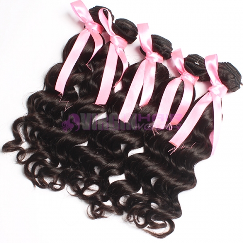 Natural black top quality loose curl weave hair wholesale for black women