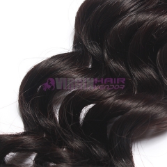 Natural black top quality loose curl weave hair wholesale for black women