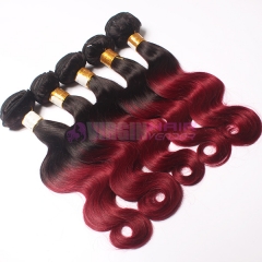 Hot selling top quality full cuticle Malaysian virgin color ombre hair extension