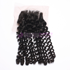 8-18 Inch Top Grade 4x4 inch Lace Closure Kinky curl Free part & Middle part