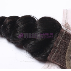 8-18 Inch Top Grade 4x4 inch Lace Closure Loose wave free part on selling