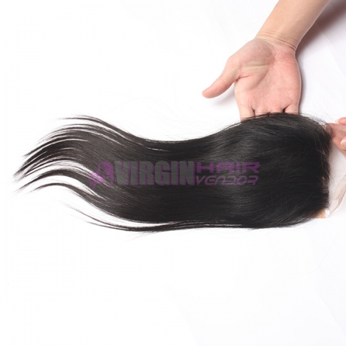 8-18 Inch Top Grade 4x4 inch Silk Base Lace Closure Natural Straight Free part & Middle part three part