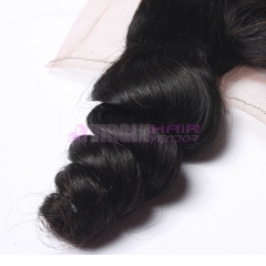 8-18 Inch Top Grade 4x4 inch Lace Closure Loose wave free part on selling