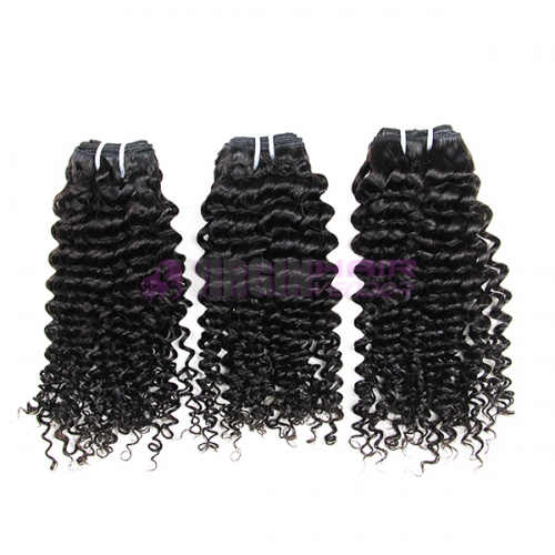 8-30inch 100% Genuine Unprocessed  Malaysian Hair Weft Deep Curl Human Hair Weft