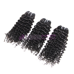 8-30inch 100% Genuine Unprocessed  Malaysian Hair Weft Deep Curl Human Hair Weft