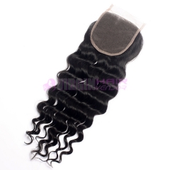 Super Quality hot selling tangle & shedding virgin Peruvian lace closure 4*4