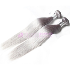 New fashion tangle free natural straight hair weft grey Brazilian hair