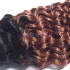 24 inch 100% human ombre hair double drawn curly virgin hair