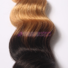 Ombre Malaysian hair Loose wave virgin Human Hair Weave  Omber 1b/27 weave