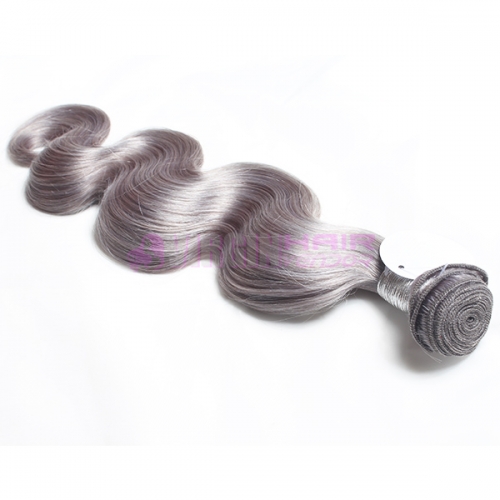 New fashion tangle free wholesale unprocessed virgin hair grey human hair weave