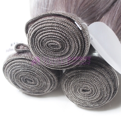 New fashion tangle free natural straight hair weft grey Malaysian hair