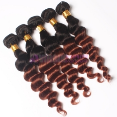 Ombre virgin Human Hair Weave  Omber Loose wave weave color 1b/30