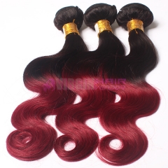 Hot selling top quality full cuticle Malaysian virgin color ombre hair extension