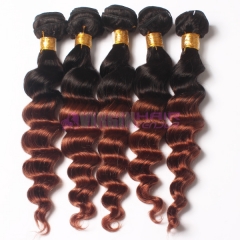 Ombre virgin Human Hair Weave  Omber Loose wave weave color 1b/30