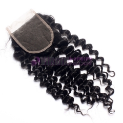 Super Quality  virgin brazilian human curly hair lace closure