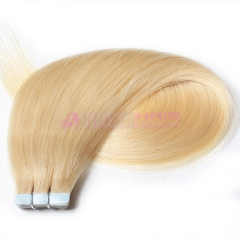 brazilian straight tape in human hair extensions #613 color