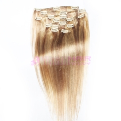 18#613 Grade 7A 100% Remy Natural Clip In Human Hair Extensions Brazilian Virgin Hair Clip In Extension Straight