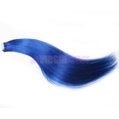 100% human hair cheap tape hair extension Blue color
