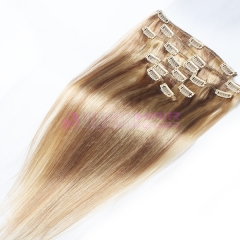 18#613 Grade 7A 100% Remy Natural Clip In Human Hair Extensions Brazilian Virgin Hair Clip In Extension Straight