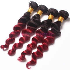 Peruvian Virgin Hair Straight 1B/bug Omber Peruvian Hair Bundles Ombre Peruvian Hair Extension