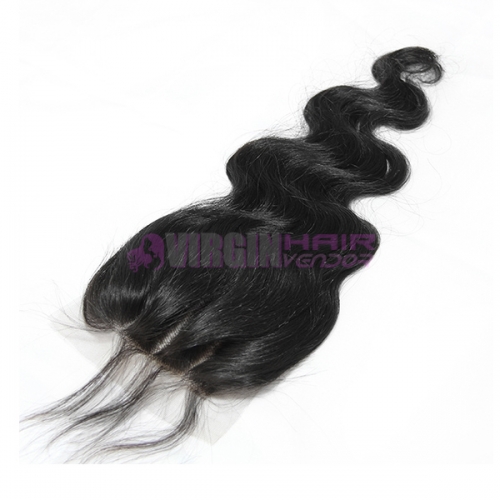 virgin malaysian human body wave hair lace closure three part