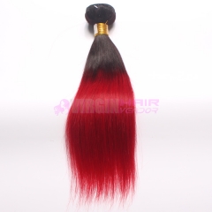 unprocessed russian hair weave ombre hair extensions 1b/red virgin hair