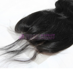 virgin malaysian human body wave hair lace closure three part