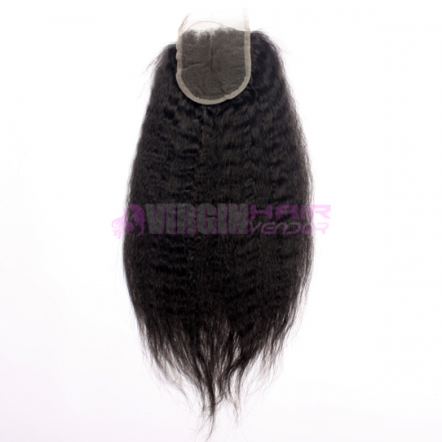 Wholesale Super Quality Virgin Brazilian Hair Kinky straight  Human Hair Lace Closure