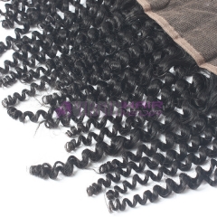 Virginhairvendor 13*4 lace frontals 100% human hair kinky curl natural black color