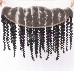 Virginhairvendor 13*4 lace frontals 100% human hair kinky curl natural black color