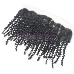 Virginhairvendor 13*4 lace frontals 100% human hair kinky curl natural black color