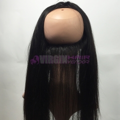 Hot sale 100 % virgin human hair 360 bang frontal straight natural color