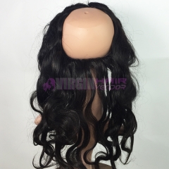 Good grade 100 % virgin human hair 360 bang frontal body wave natural color