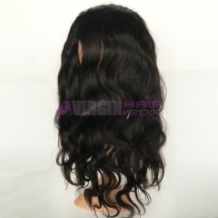 Good grade 100 % virgin human hair 360 bang frontal body wave natural color