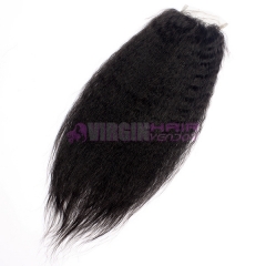 Wholesale Super Quality Virgin Peuvian Hair Kinky straight  Human Hair Lace Closure