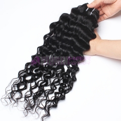 Normal grade 100% Human Hair  Water Wave Black color